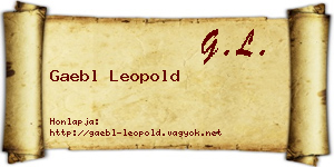 Gaebl Leopold névjegykártya